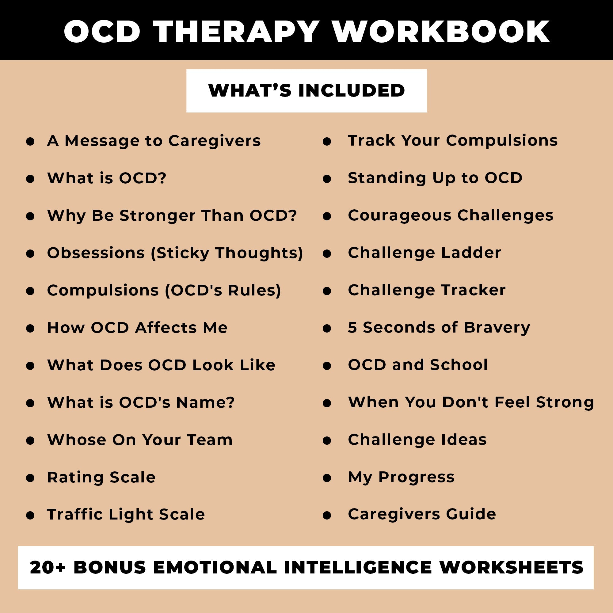 OCD Therapy Worksheets | OCD Tracker and Journal Pages | OCD Management Solutions | Self-Care Workbook Printable
